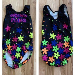 GK Flowered Gymnastics Leotard